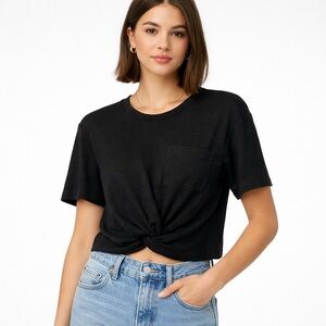 Wilfred Free Subah Knot Front Tee | Aritzia Reposa™ Fabric | Black